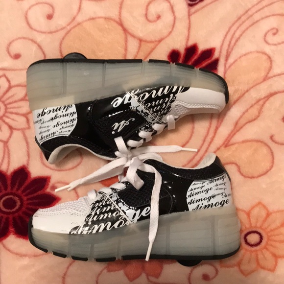 shoes with a wheel in the heel